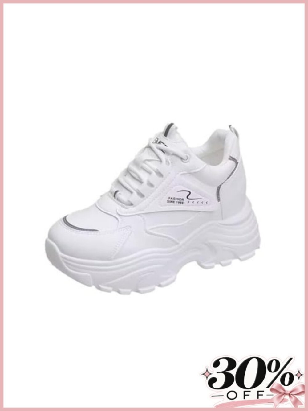 Y2K Chunky Platform Sneakers Women White Comfort Casual Walking